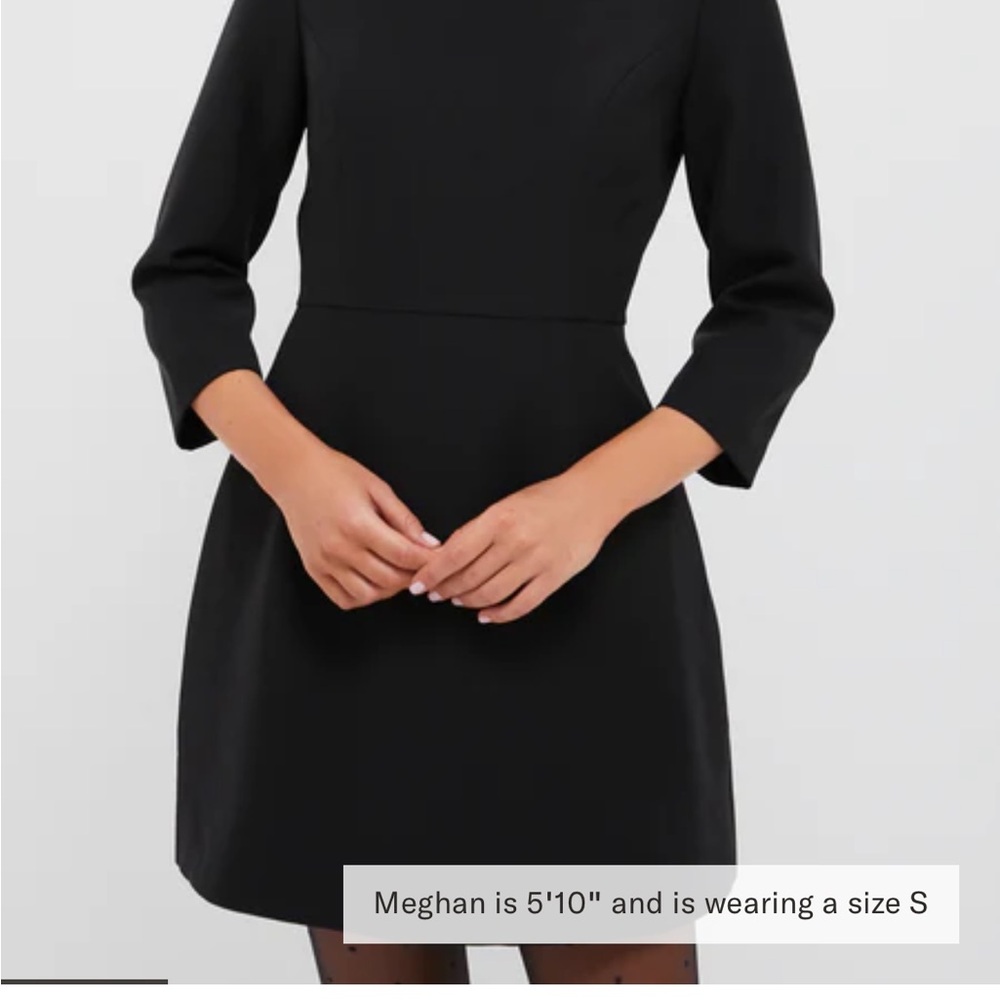 Tuckernuck Black Three-Quarter Sleeve Structured Mini Dress, NWOT - Picture 9 of 14